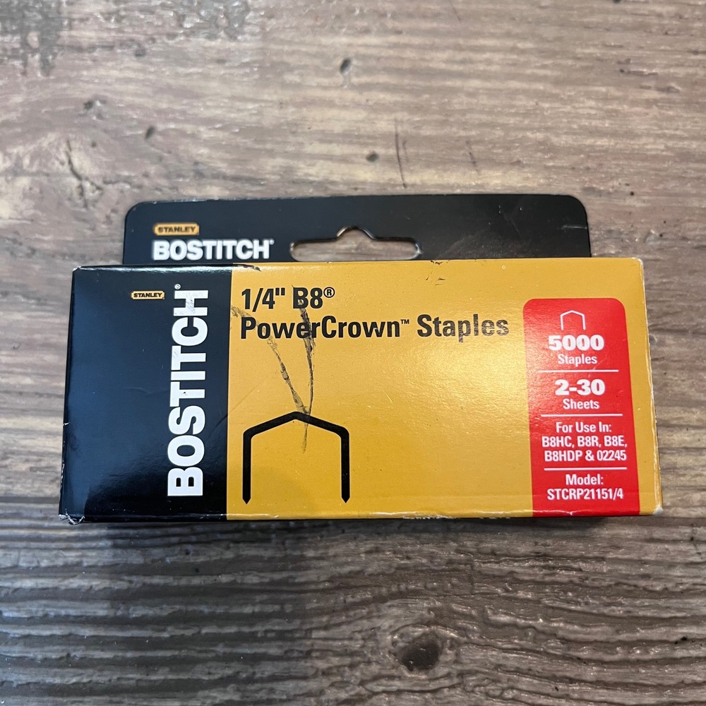 Stanley Bostitch B8 PowerCrown Staples 1/4 Inch 5000 Count (Used) STCRP21151/4
